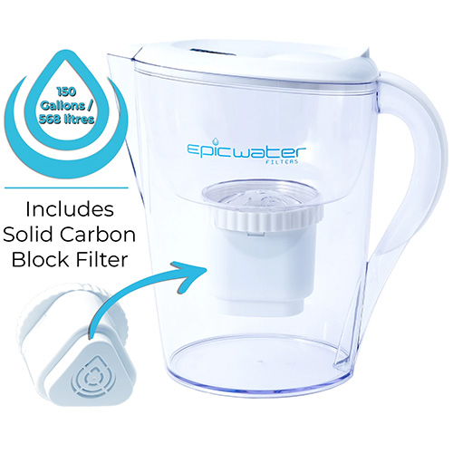Epic Pure Water Filter Pitcher Removes Fluoride